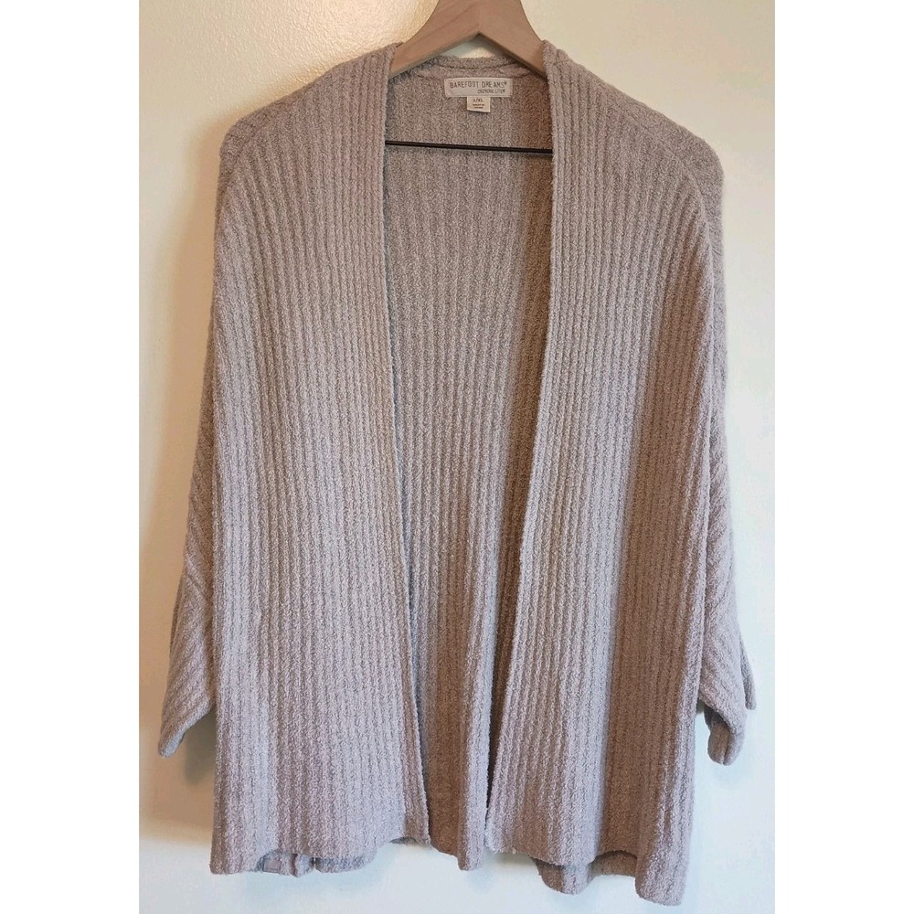 Barefoot Dreams CozyChic Lite Ribbed Shrug Cardigan L/XL Mauve Dolman